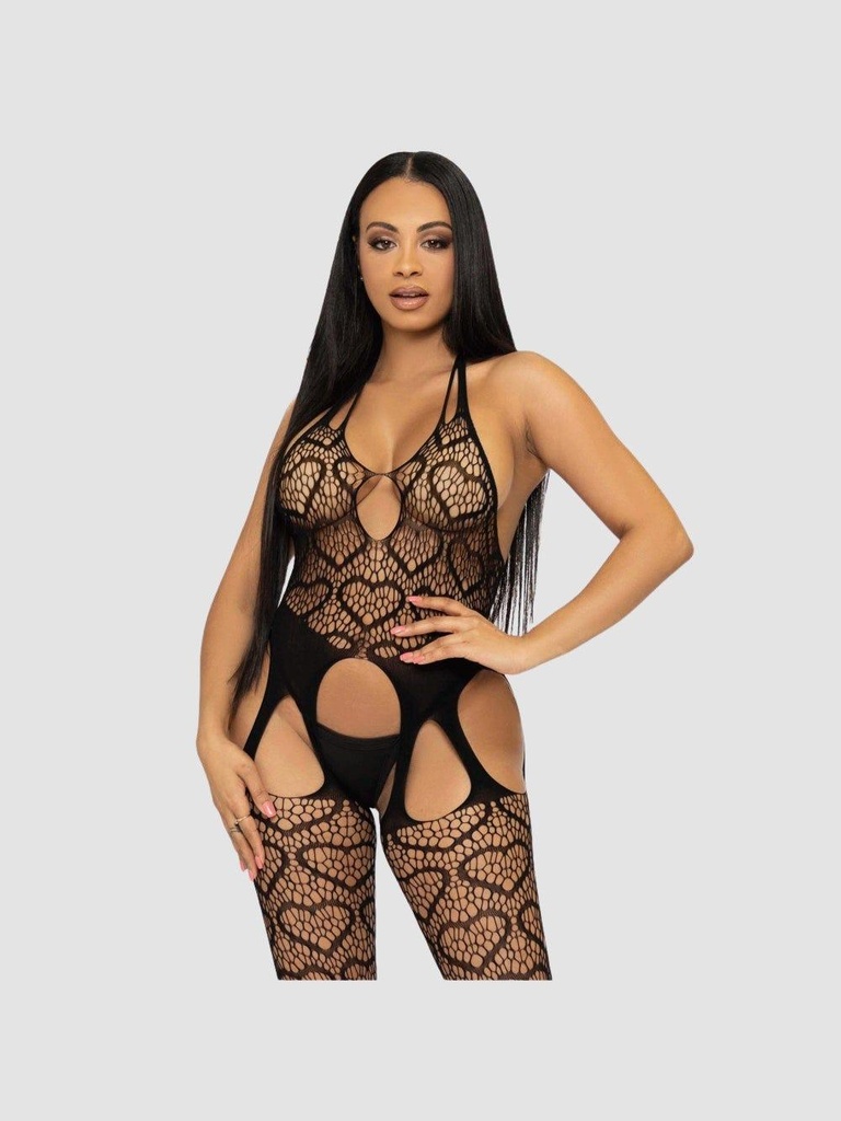 Combinaison 89306 Résille Coeur Noir