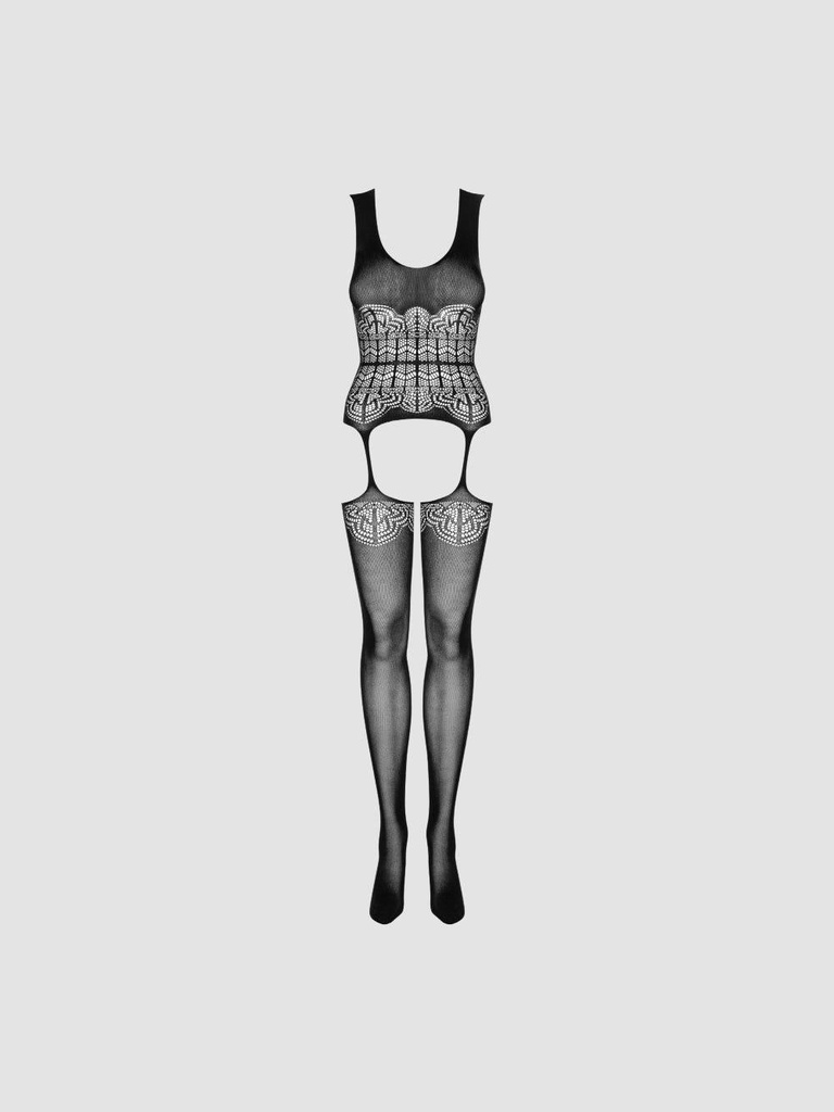 Combinaison Effet Porte-Jarretelles G318 Noire